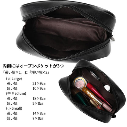 実用性と使用感に配慮した設計のスクエアポーチ