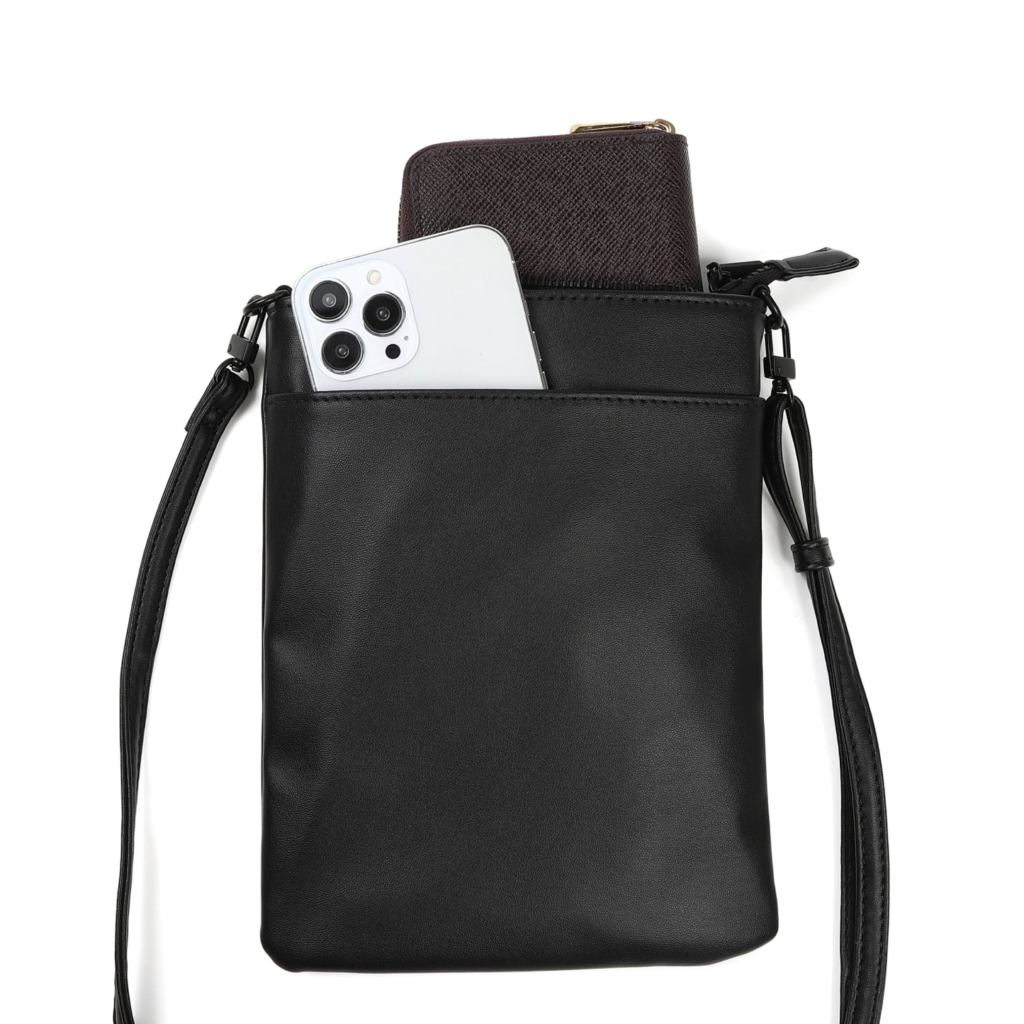 長財布と大型スマホが入るポシェット
