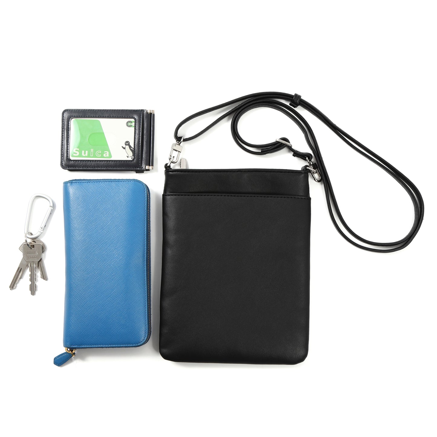 長財布と大型スマホが入るポシェット